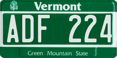 VT license plate ADF224