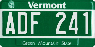 VT license plate ADF241