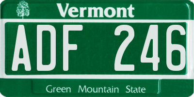 VT license plate ADF246