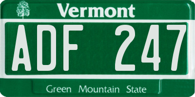 VT license plate ADF247