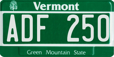 VT license plate ADF250