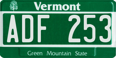 VT license plate ADF253