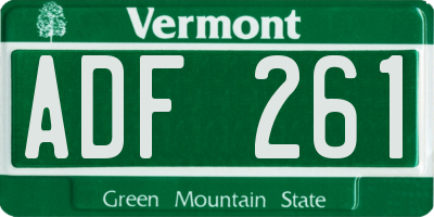 VT license plate ADF261