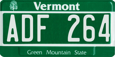 VT license plate ADF264