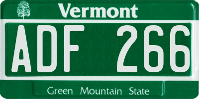 VT license plate ADF266