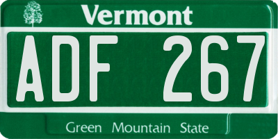 VT license plate ADF267