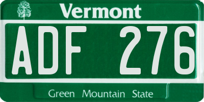 VT license plate ADF276