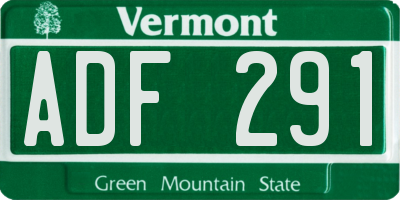VT license plate ADF291