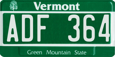 VT license plate ADF364