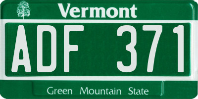 VT license plate ADF371