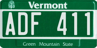 VT license plate ADF411