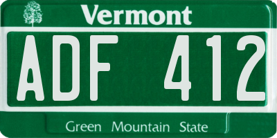 VT license plate ADF412