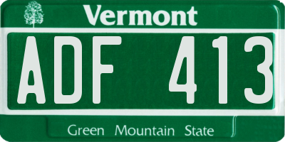 VT license plate ADF413