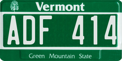 VT license plate ADF414