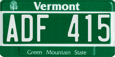VT license plate ADF415