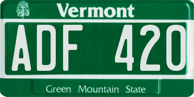 VT license plate ADF420