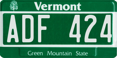 VT license plate ADF424