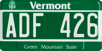 VT license plate ADF426