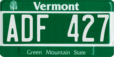 VT license plate ADF427