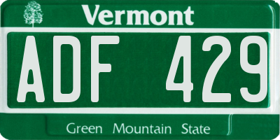 VT license plate ADF429