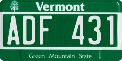 VT license plate ADF431