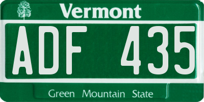 VT license plate ADF435