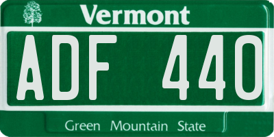 VT license plate ADF440