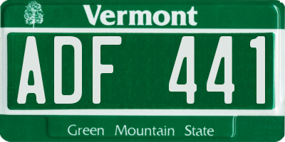 VT license plate ADF441