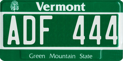 VT license plate ADF444