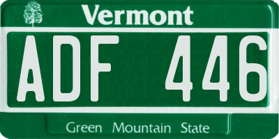 VT license plate ADF446