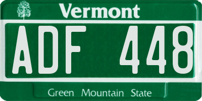 VT license plate ADF448