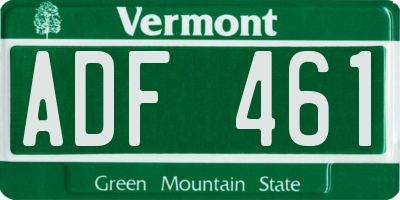 VT license plate ADF461