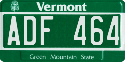 VT license plate ADF464