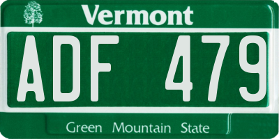VT license plate ADF479