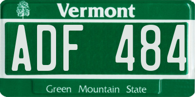VT license plate ADF484