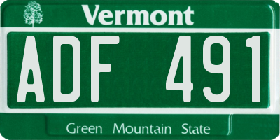VT license plate ADF491