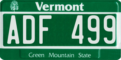 VT license plate ADF499