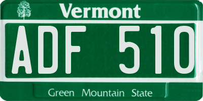 VT license plate ADF510