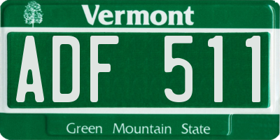 VT license plate ADF511