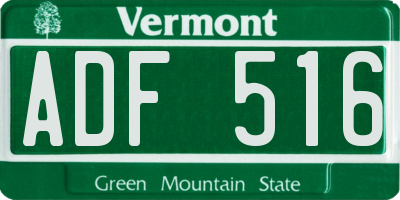 VT license plate ADF516