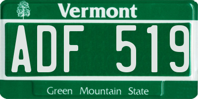 VT license plate ADF519