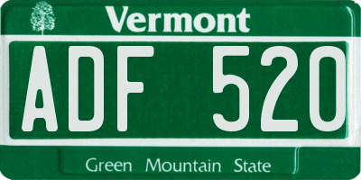 VT license plate ADF520