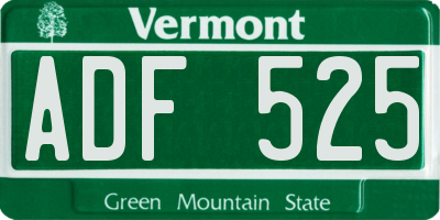VT license plate ADF525