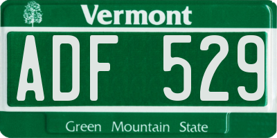 VT license plate ADF529