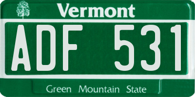 VT license plate ADF531