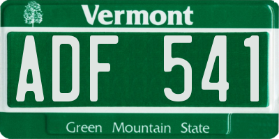 VT license plate ADF541