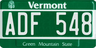 VT license plate ADF548