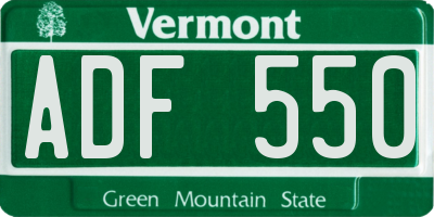 VT license plate ADF550