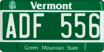 VT license plate ADF556
