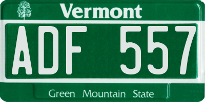 VT license plate ADF557